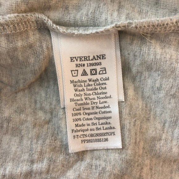 Everlane The 100% Human Cropped Tee Short Sleeve Organic Cotton Gray XXS - Picture 6 of 6